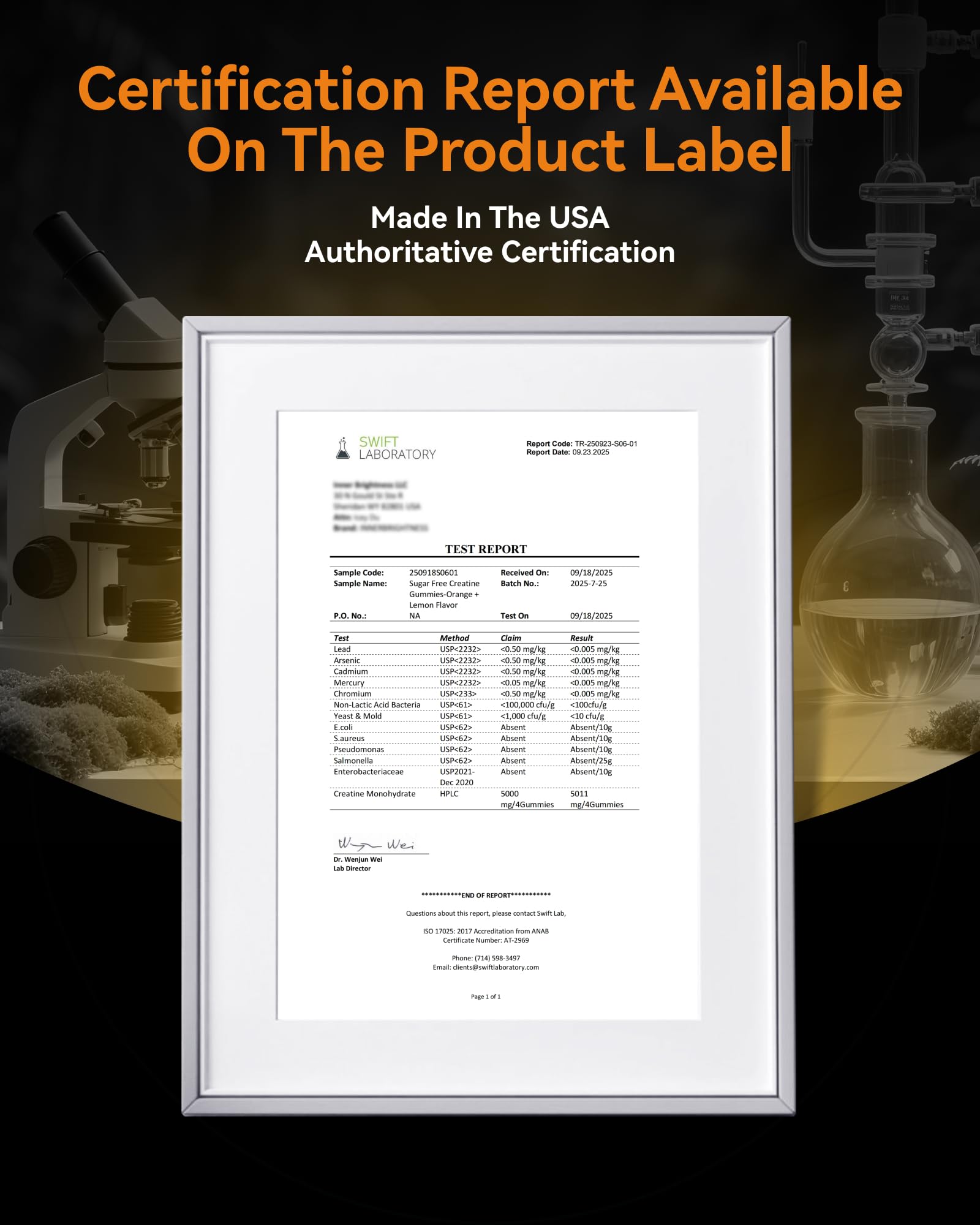 COA verification code for third-party testing