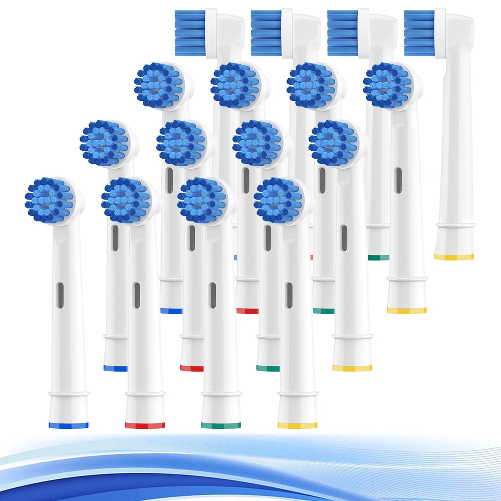 THISONG soft replacement brush heads for Braun electric toothbrush - front view, 16-pack