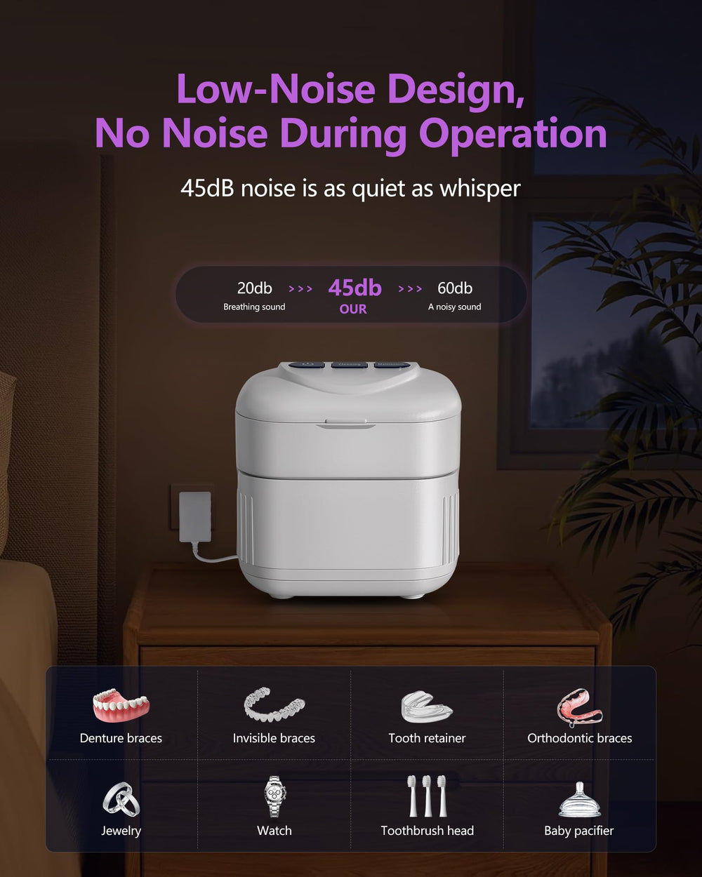 Cleaning dentures, retainers, mouth guards with THISONG Ultrasonic Cleaner