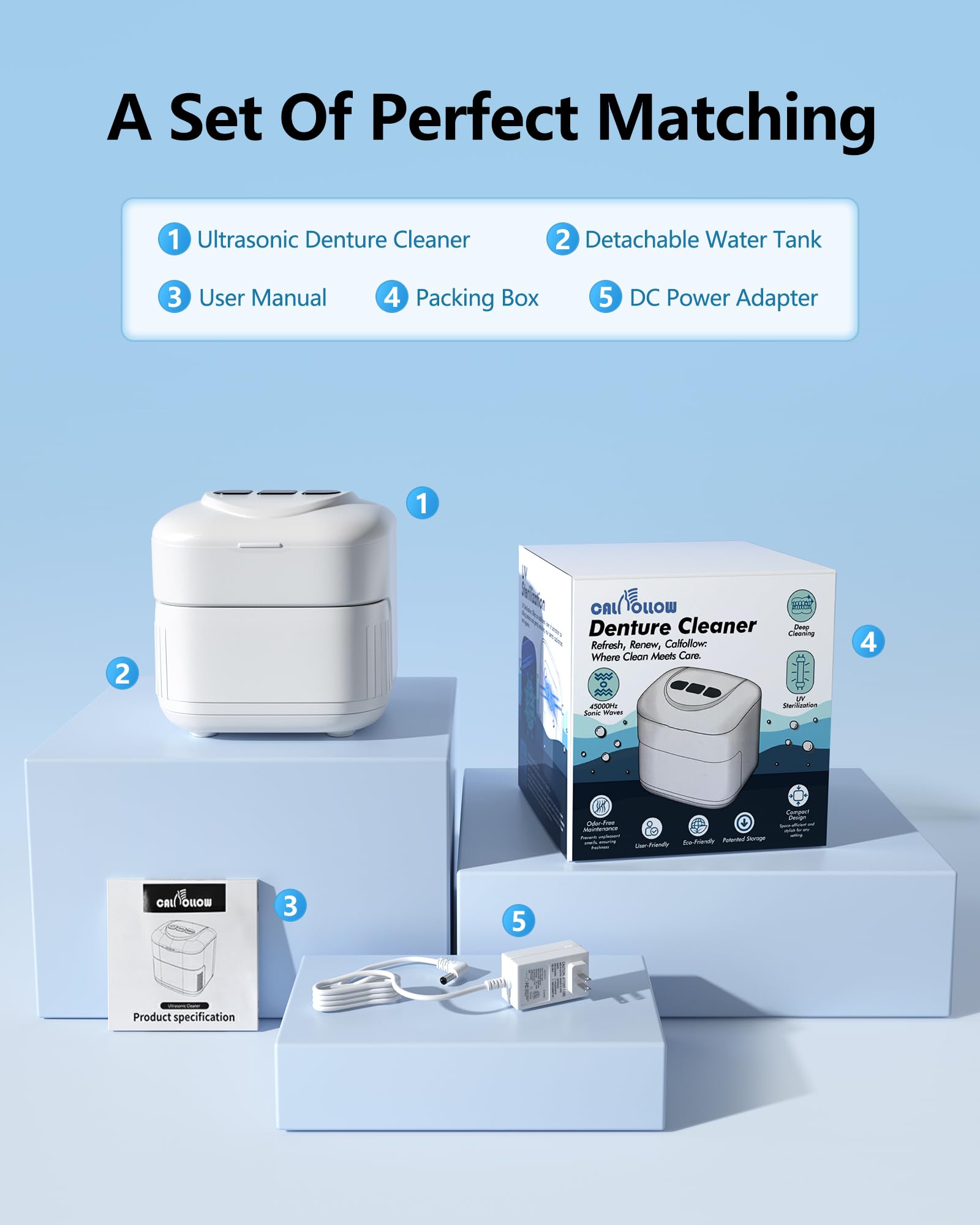 THISONG Ultrasonic Retainer Cleaner packaging and accessories