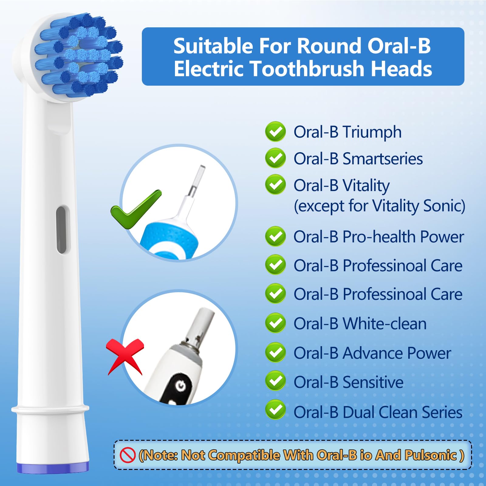 Wide compatibility of THISONG replacement heads with most electric toothbrushes