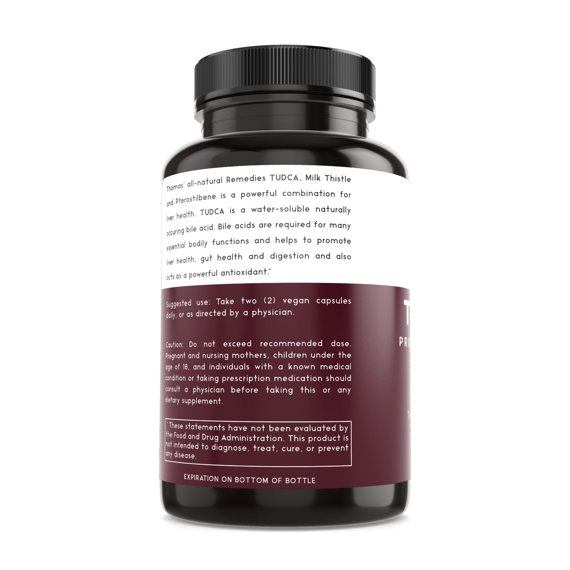 Close-up of Tudca capsule showing 500 mg per capsule