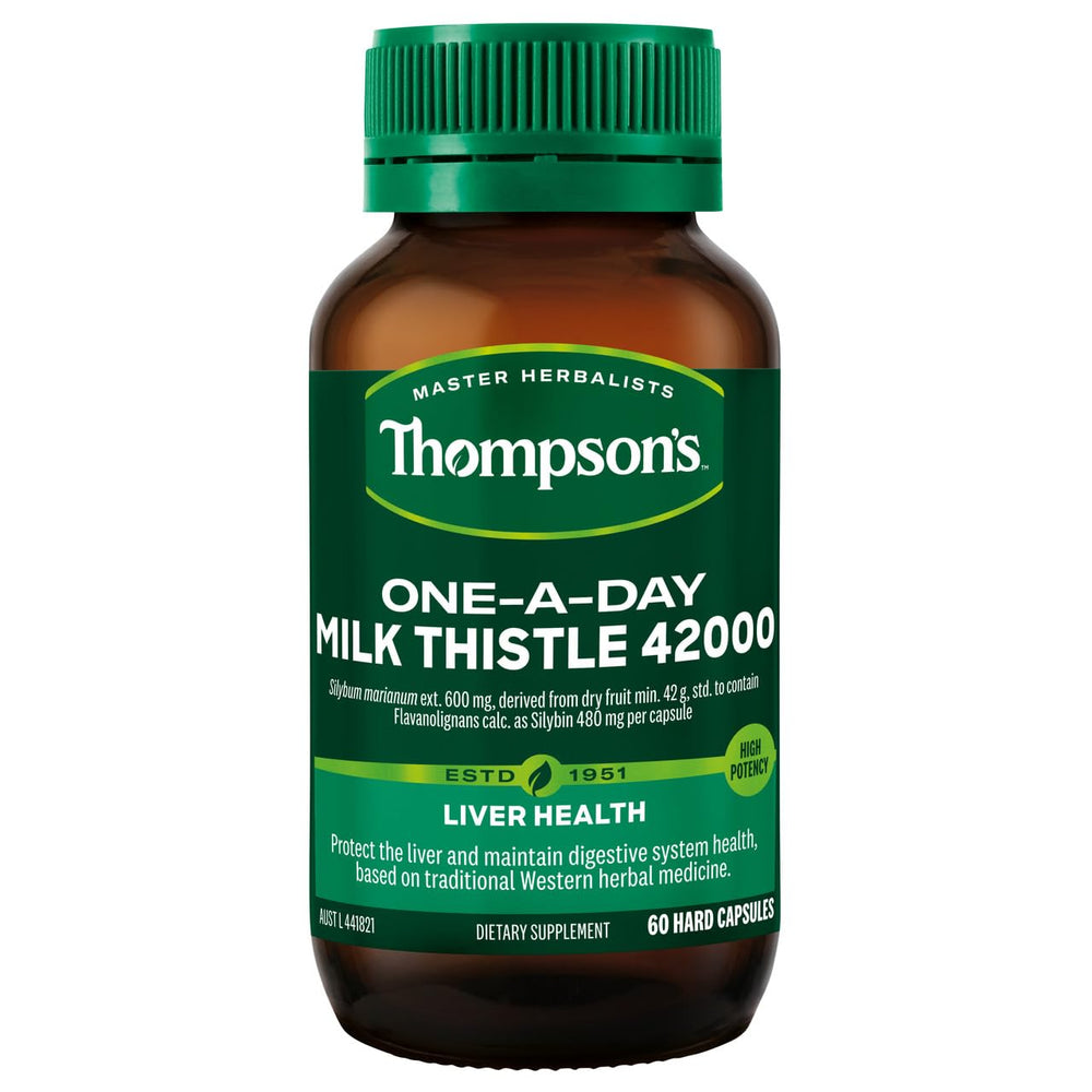 Thompsons Milk Thistle 42,000 mg bottle label