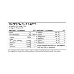 THORNE Amino Complex Berry 8oz bottle on surface