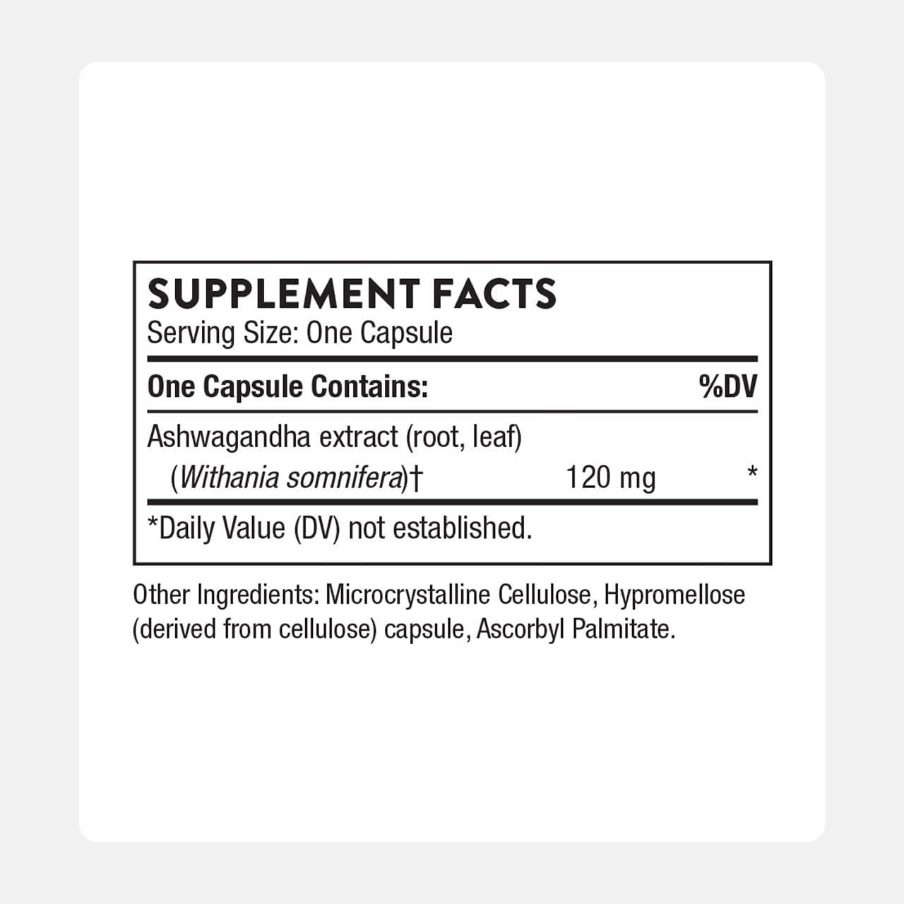 Close-up of Shoden standardized withanolide glycosides label