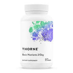 Front view of Thorne Basic Nutrients 2/Day bottle