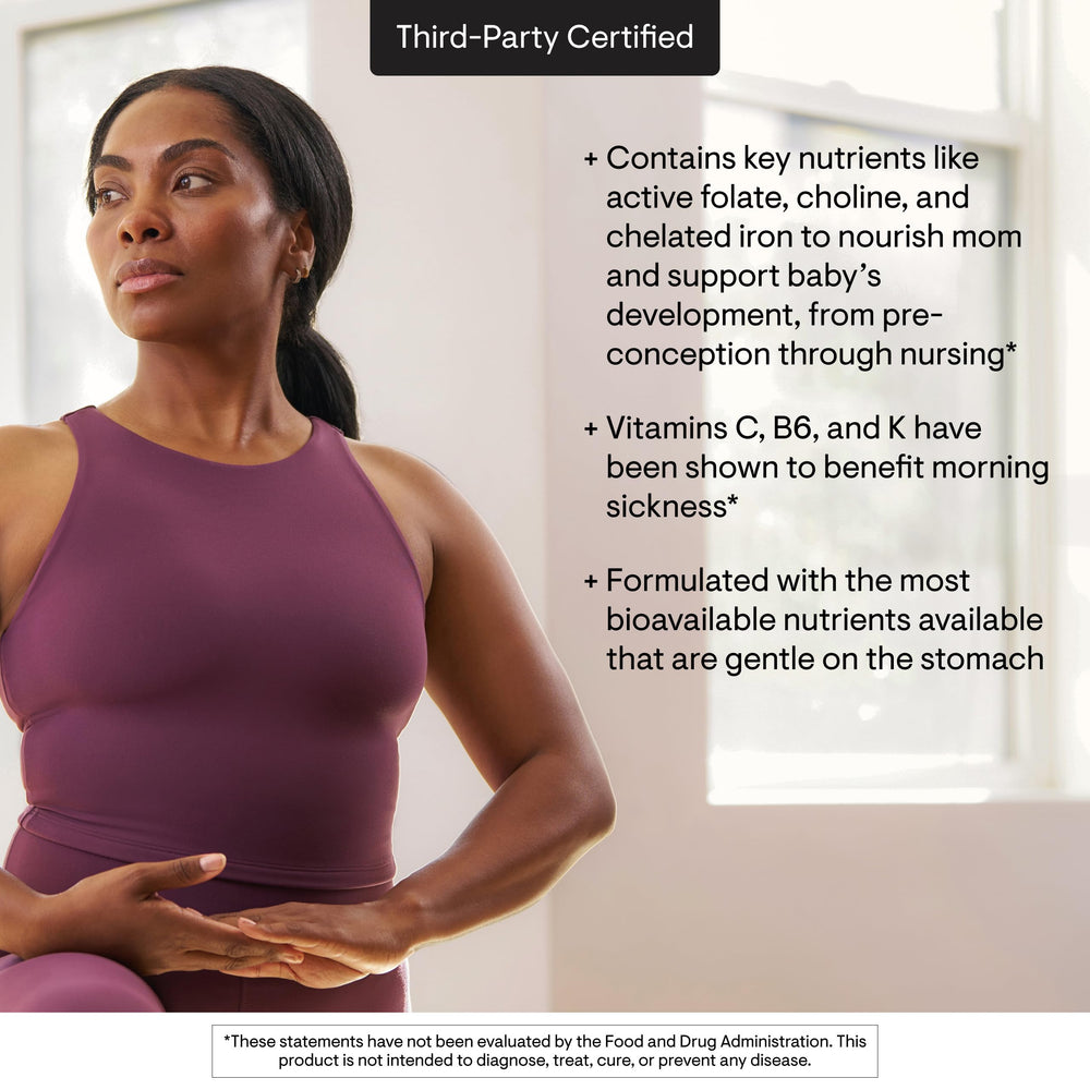 Thorne Basic Prenatal daily dose image illustrates convenient once-daily capsules.