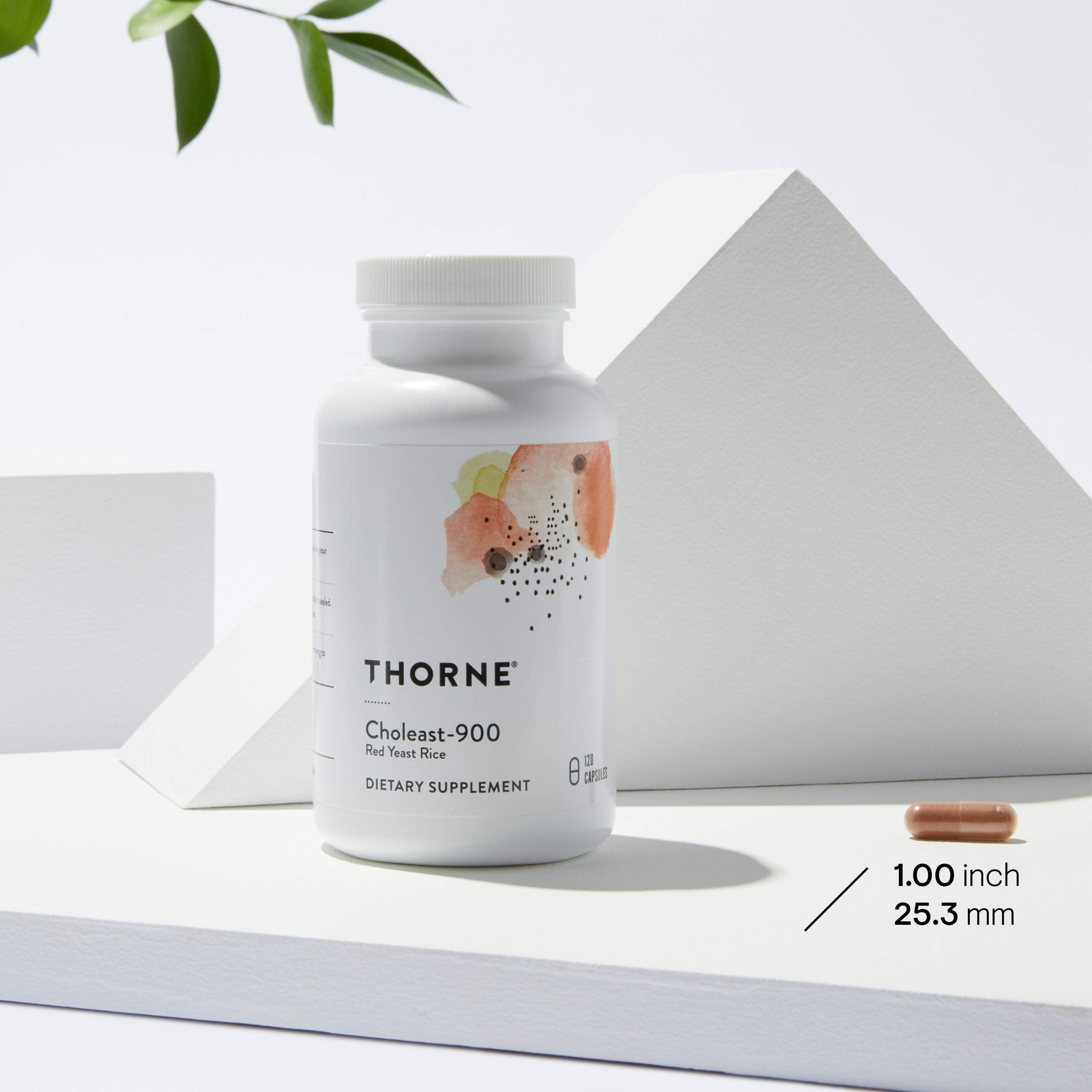 Box and bottle packaging of THORNE Choleast-900 Red Yeast Rice Extract