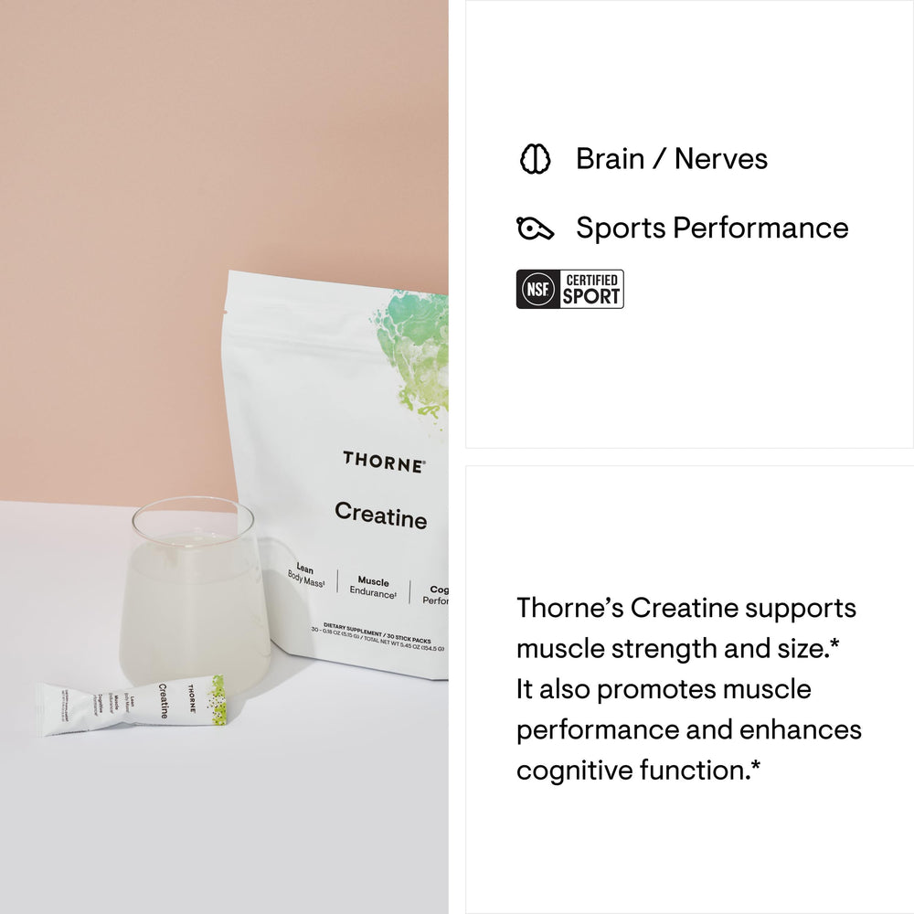 Unflavored THORNE Creatine label close-up