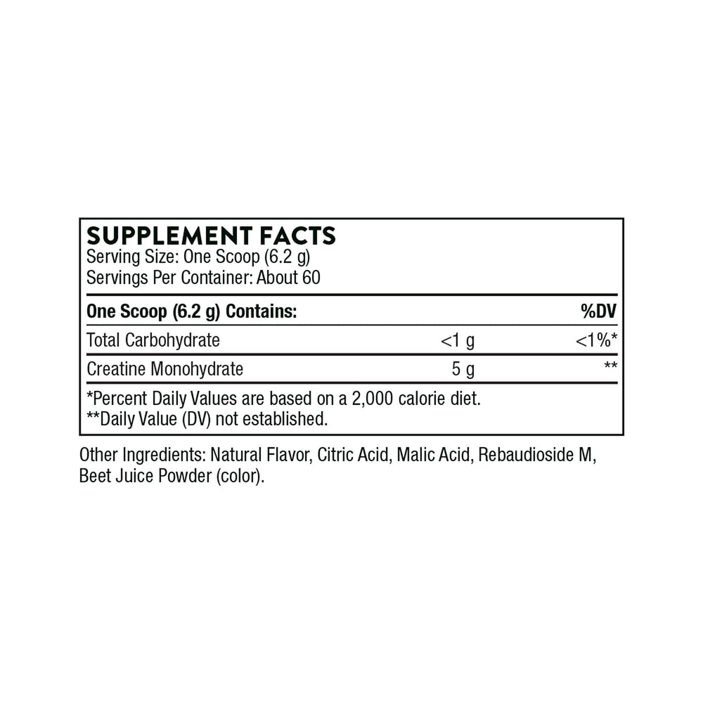Back label showing nutrition facts and ingredients