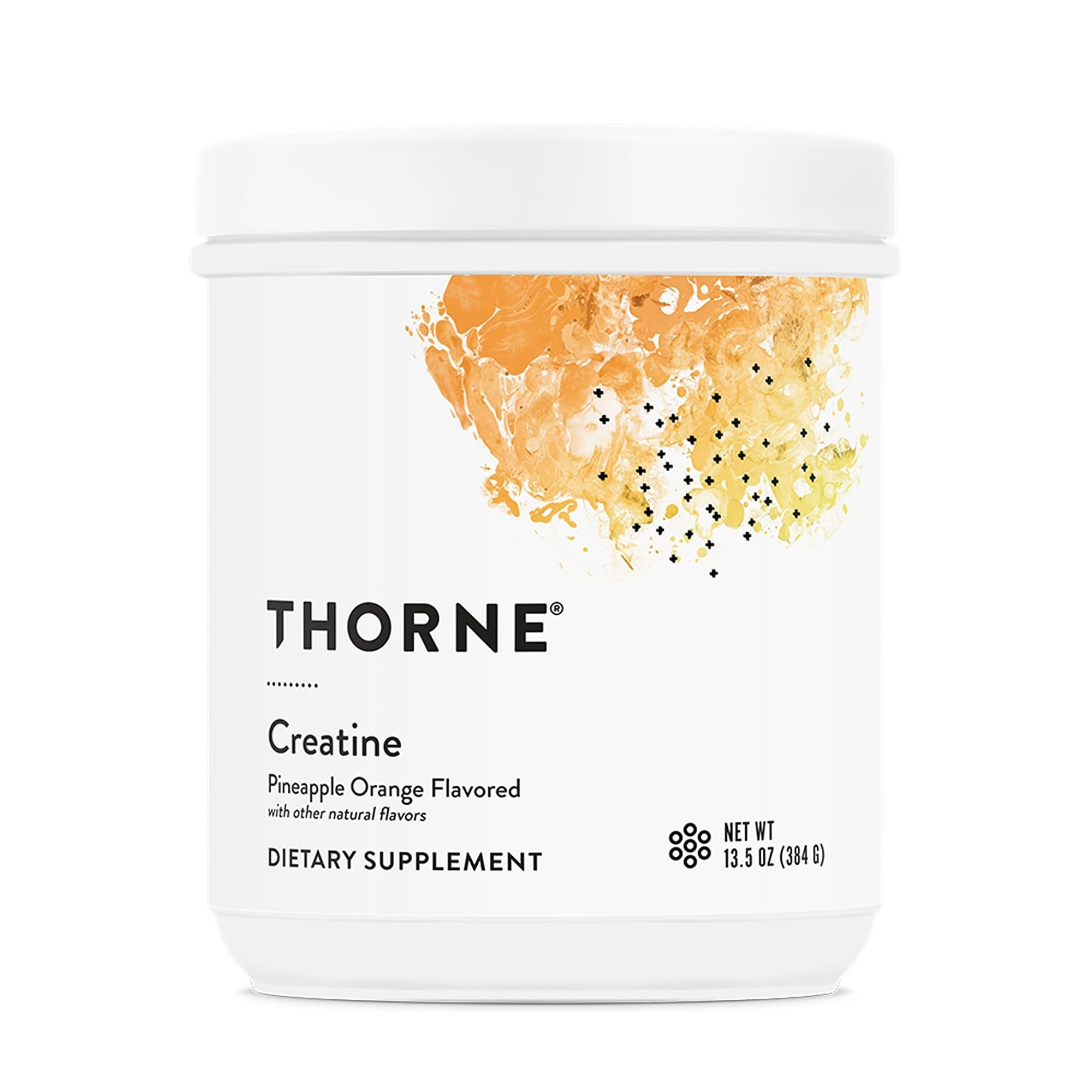 THORNE Creatine Micronized Powder Pineapple Orange bottle front