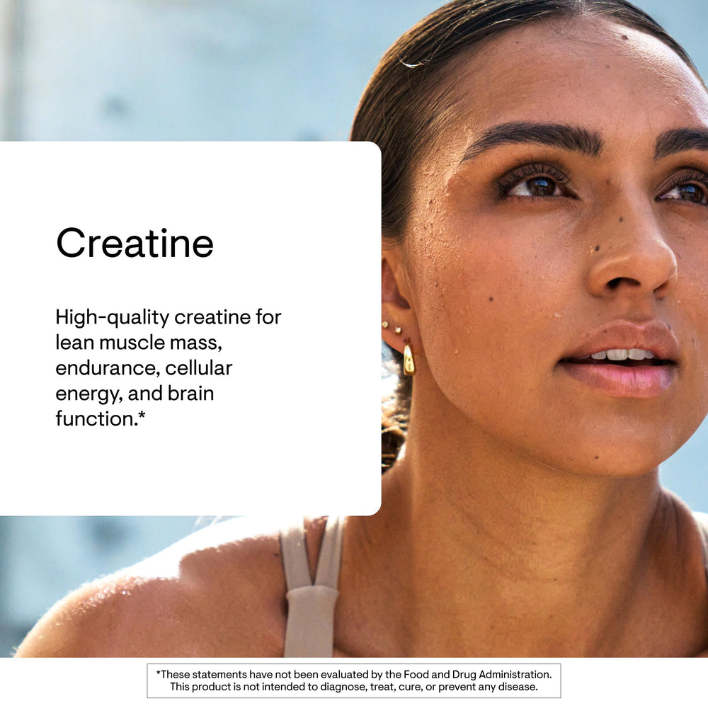THORNE Creatine pineapple orange powder highlighting the fine texture for smooth mixing