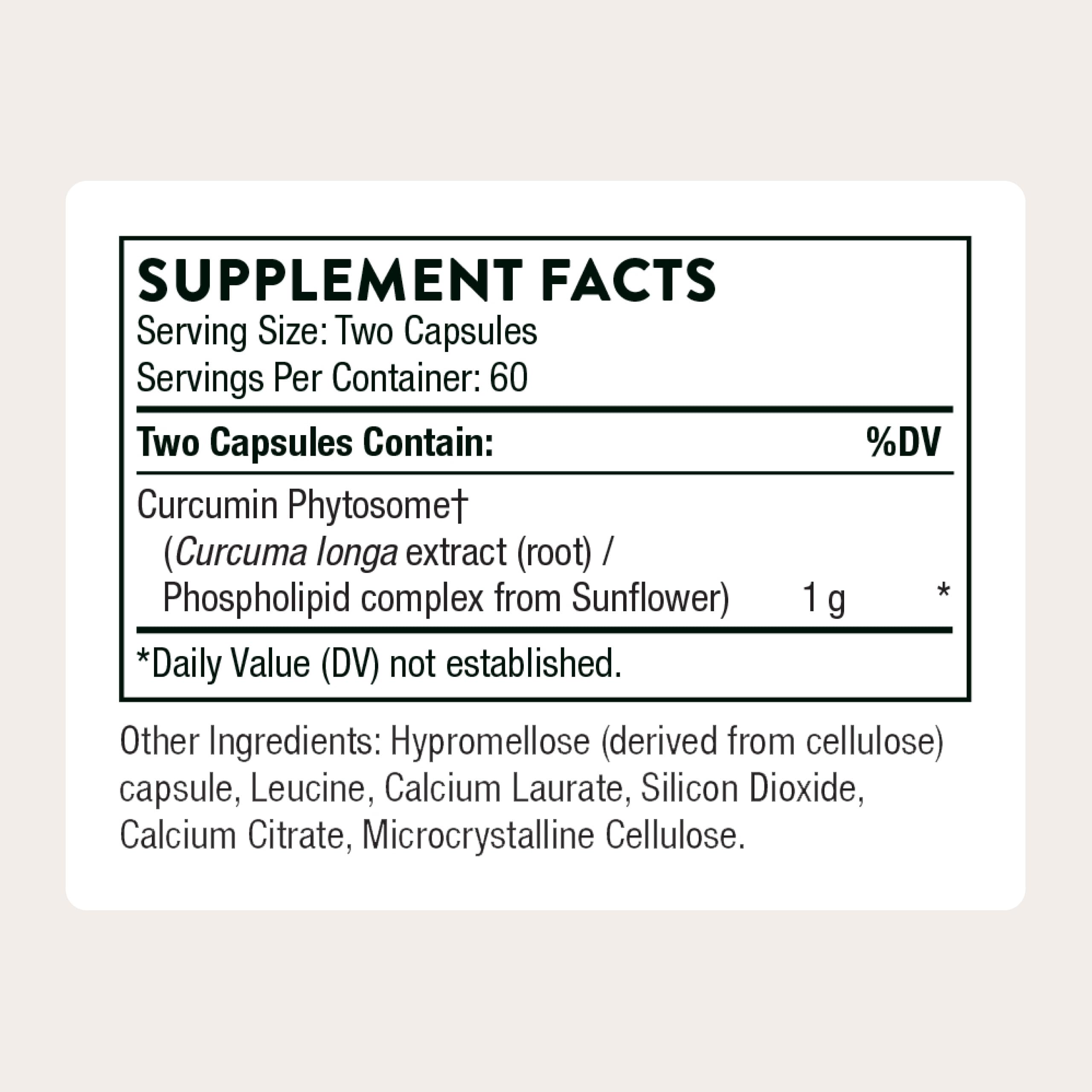 Close-up of THORNE Meriva capsules highlighting high-absorption delivery.