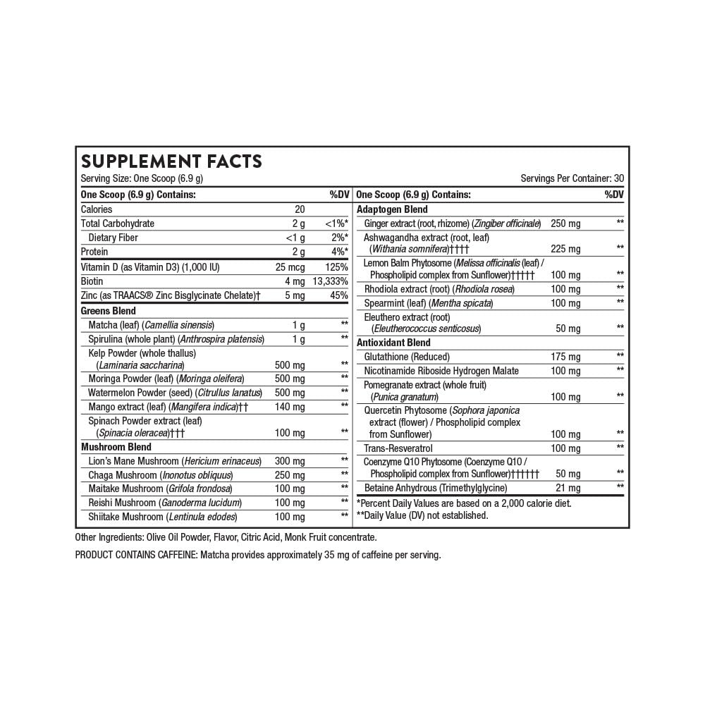Product packaging of THORNE Daily Greens Plus