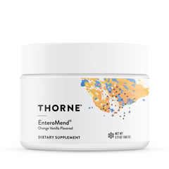 THORNE EnteroMend bottle with orange vanilla flavor label