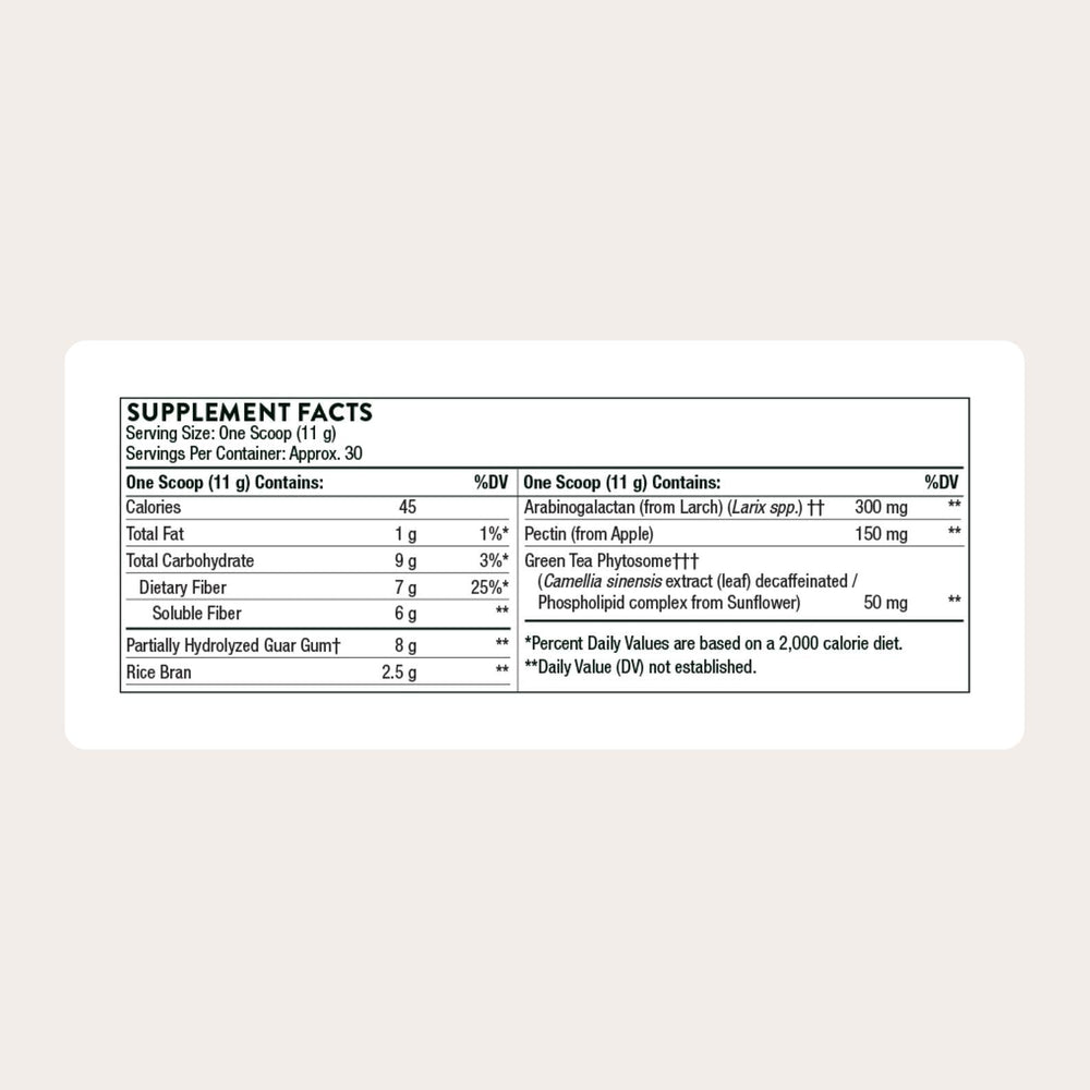 Thorne FiberMend powder dissolving in water for easy gut support