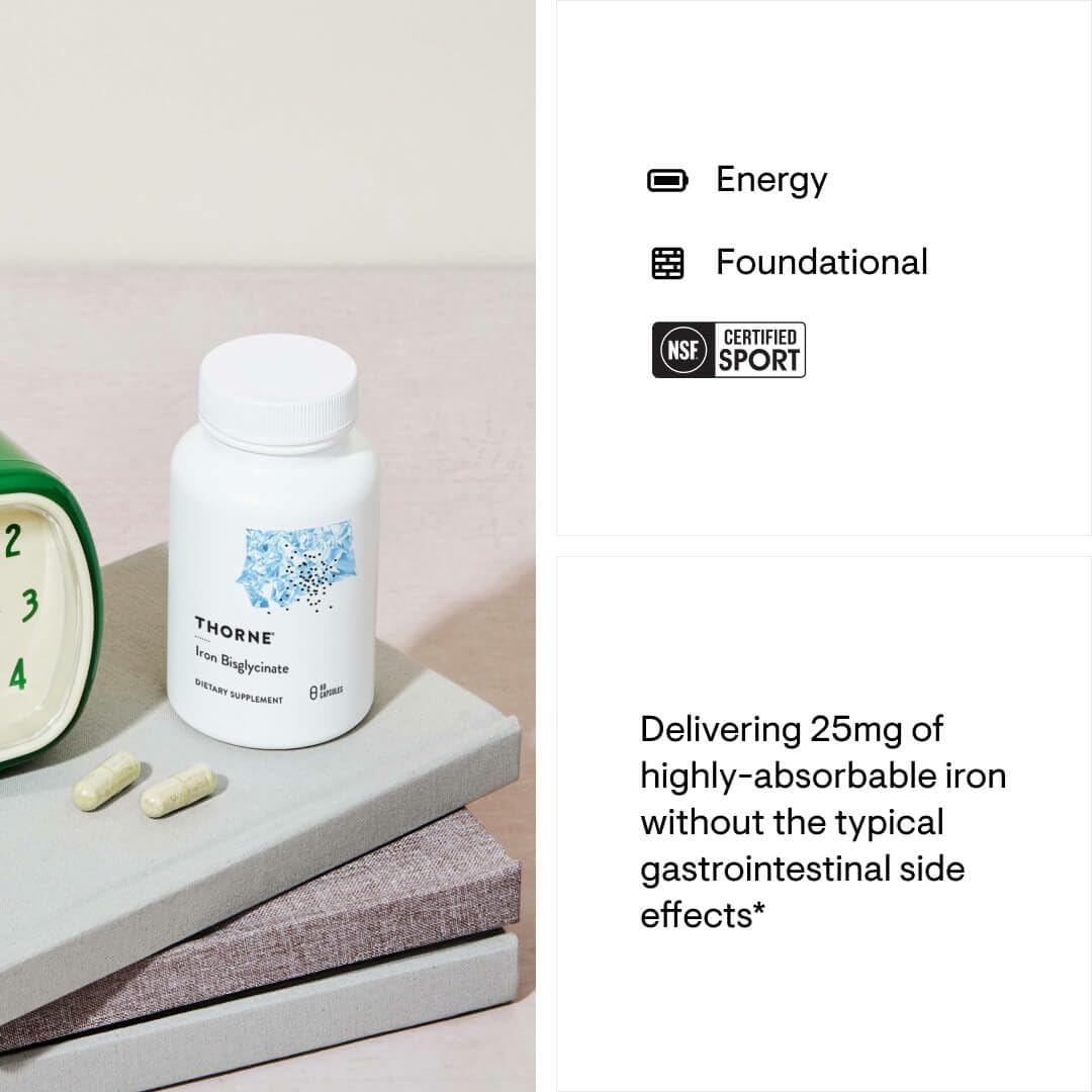 Gluten free stamp on Thorne Iron Bisglycinate packaging