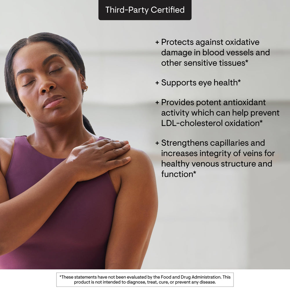 Thorne Grape Seed Extract close-up reveals strong antioxidant flavonoids for daily wellness.