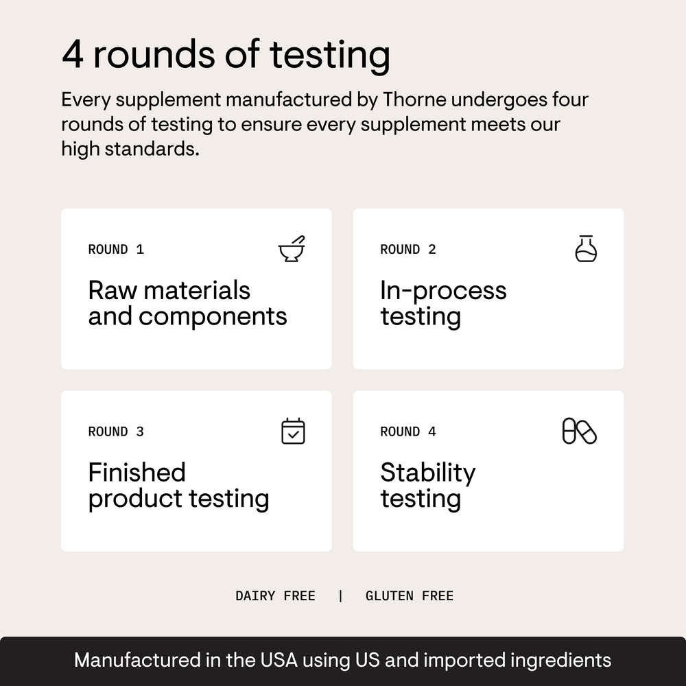 Thorne Grape Seed Extract bottle showcases phytosome technology for better ingredient uptake.
