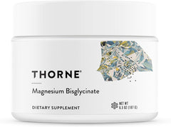 Front view of THORNE Magnesium Bisglycinate Powder 6.5 oz jar
