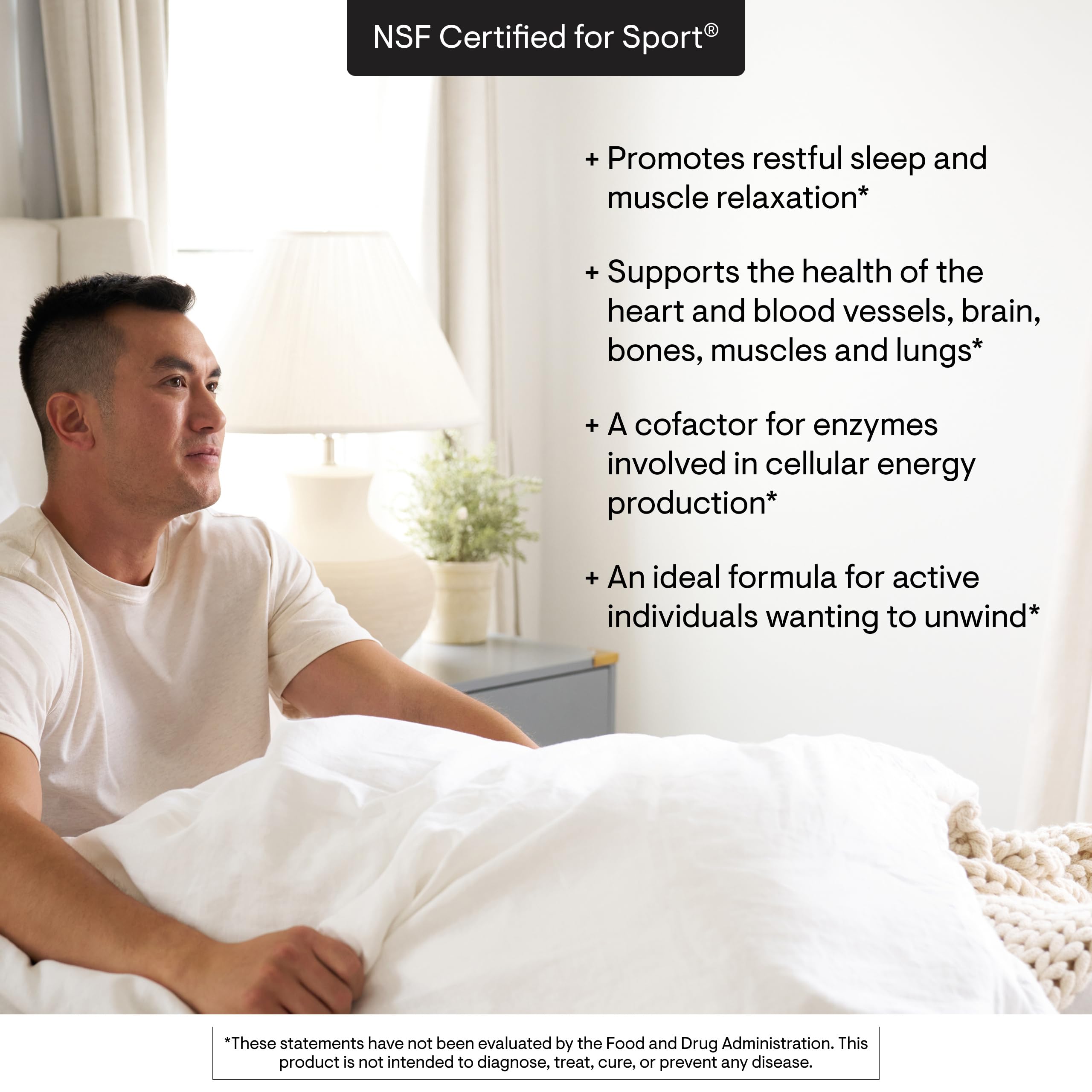 THORNE Magnesium Bisglycinate powder in a glass illustrating quick dissolve in liquid.