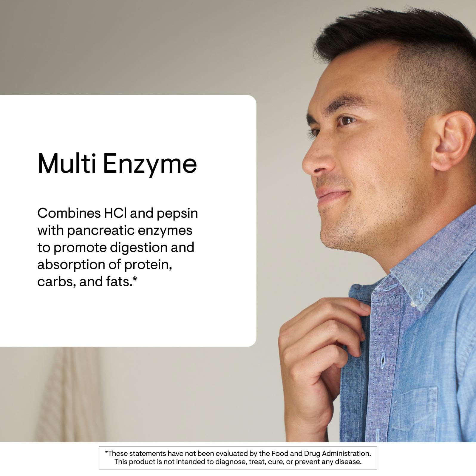 THORNE Multi Enzyme label graphics; comprehensive enzyme blend highlighted.