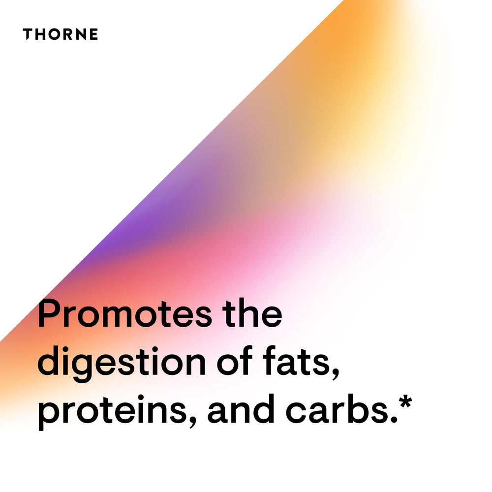 Pancreatin potency indicator on THORNE packaging