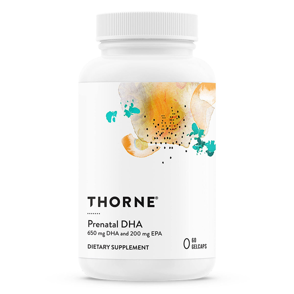 THORNE Prenatal DHA bottle with 30 servings