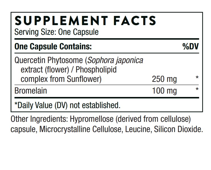 Close-up of THORNE Quercetin Complex bottle with packaging