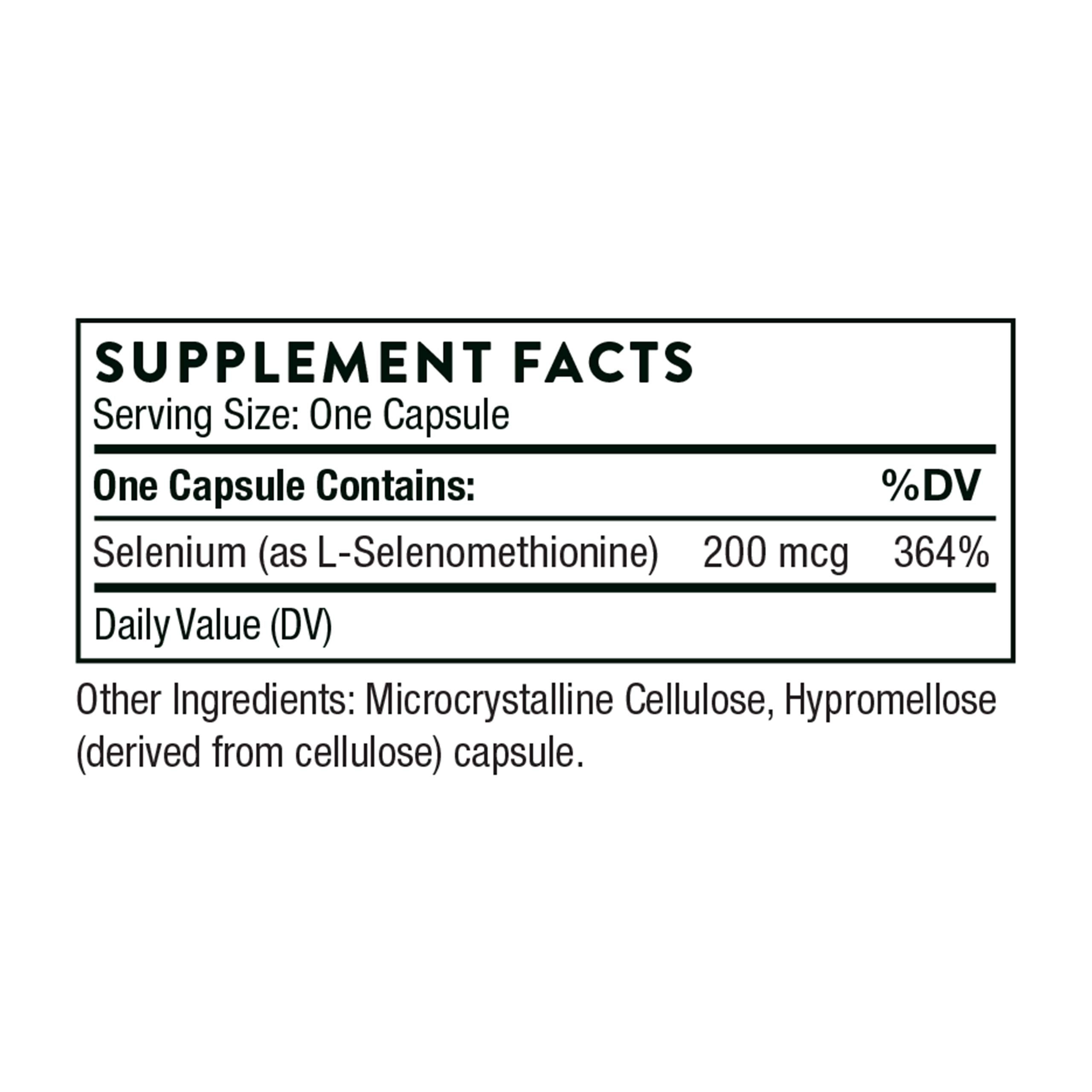 Thorne Selenium packaging and bottle