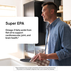 Label showing EPA 425 mg and DHA 270 mg