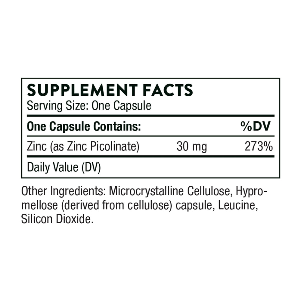 Close-up of zinc picolinate capsules