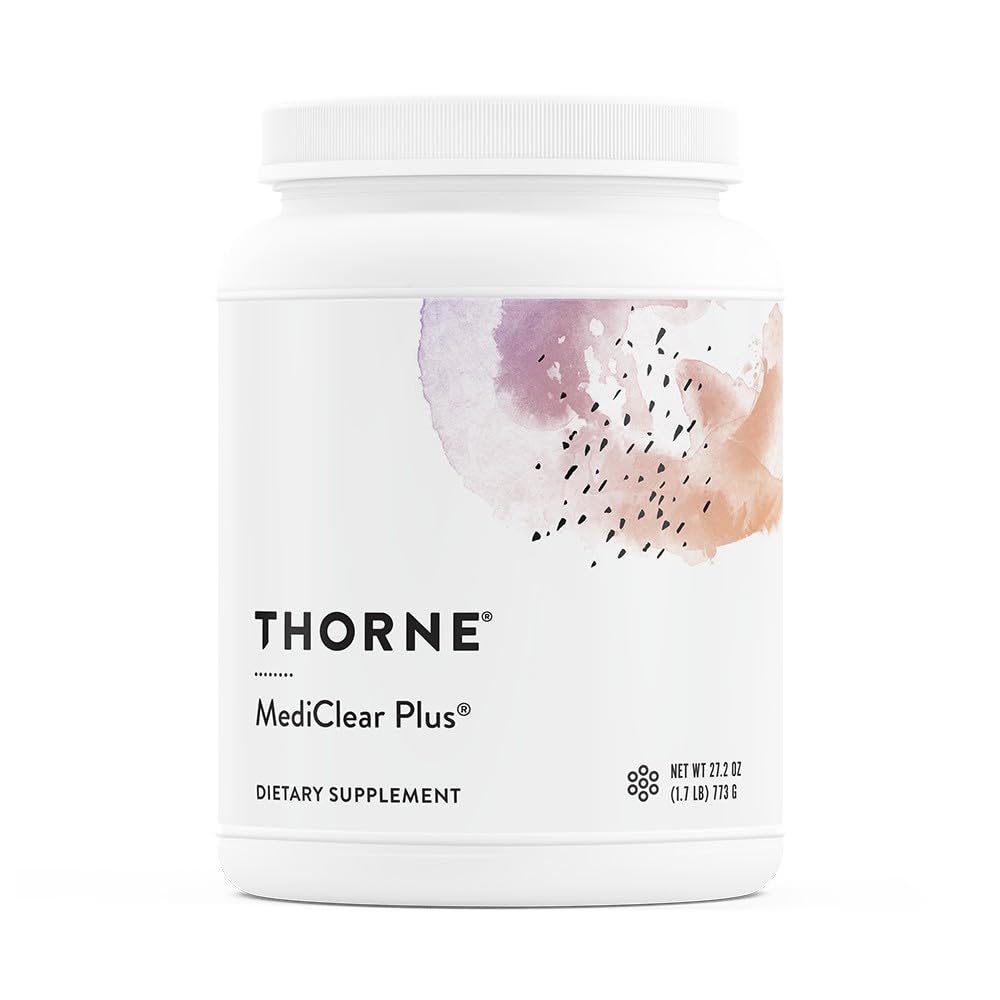 MediClear Plus front label showing THORNE MediClear Plus 27.2 oz