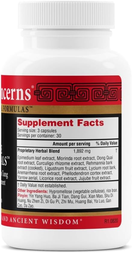 Close-up of Three Immortals capsule bottle