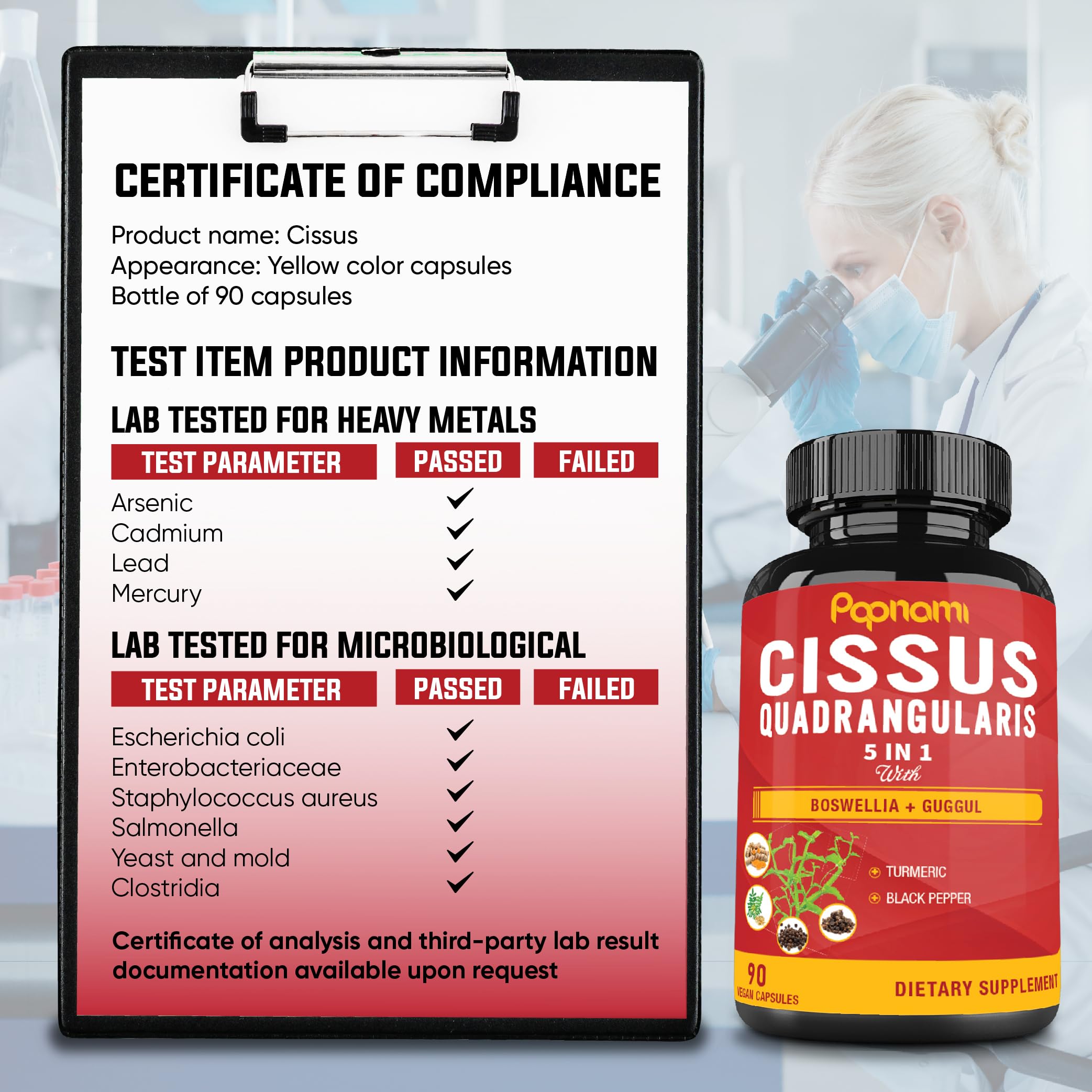 Graphic indicating a 3-month supply (90 capsules)