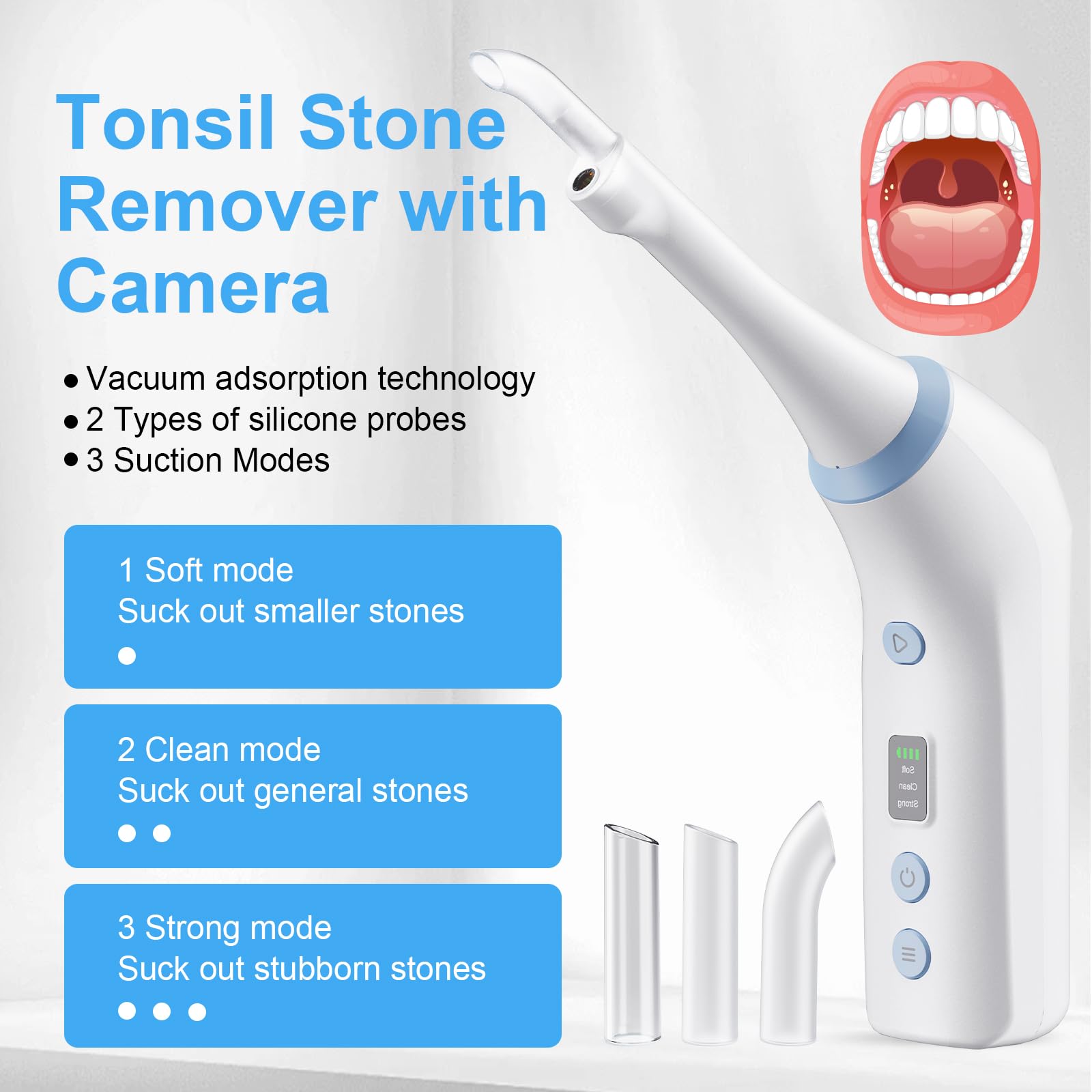 Device shows three suction levels