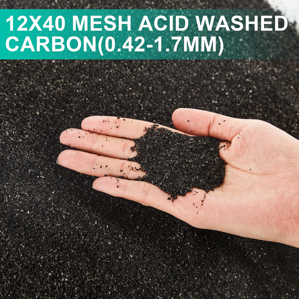 Coconut shell-derived activated carbon pellets close-up