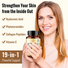Close-up of liquid Hyaluronic Acid capsule formulation