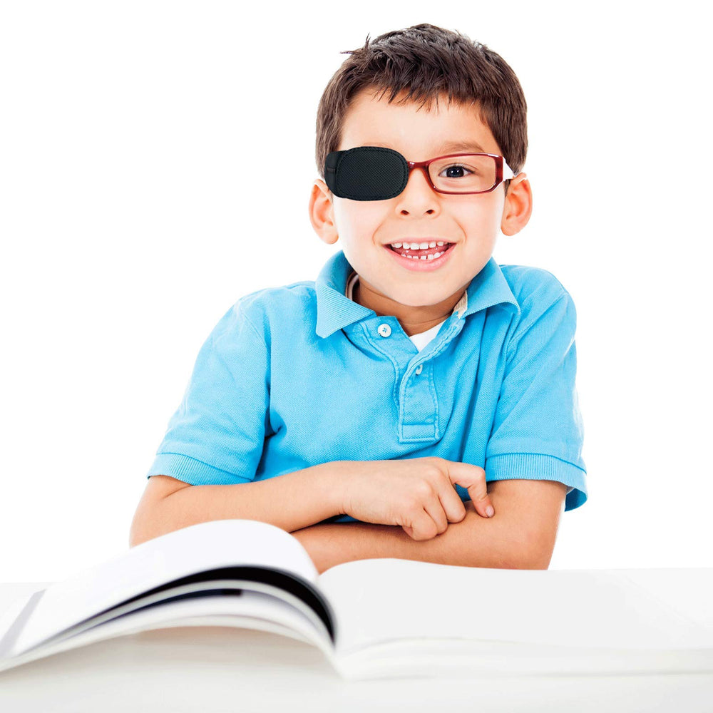 Black THSIREE eye patches suitable for glasses