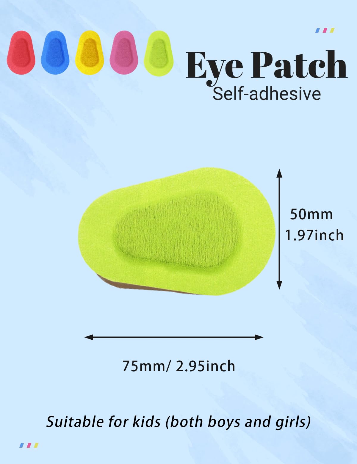 Yellow THSIREE 20-pack adhesive eye patches for kids