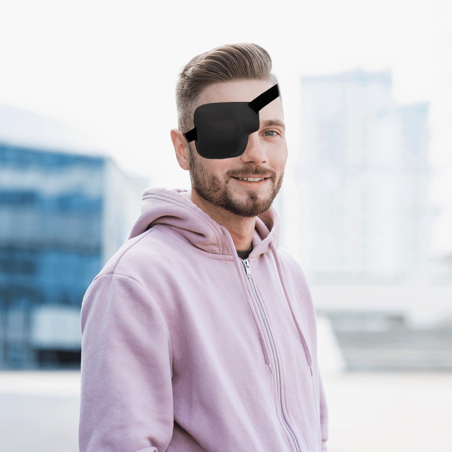 Close-up of 3D contoured design on THSIREE eye patch