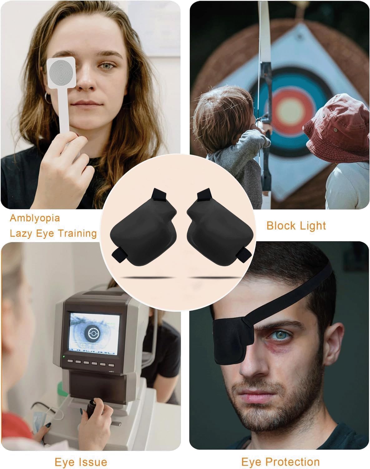 One size fits most THSIREE eye patch being worn