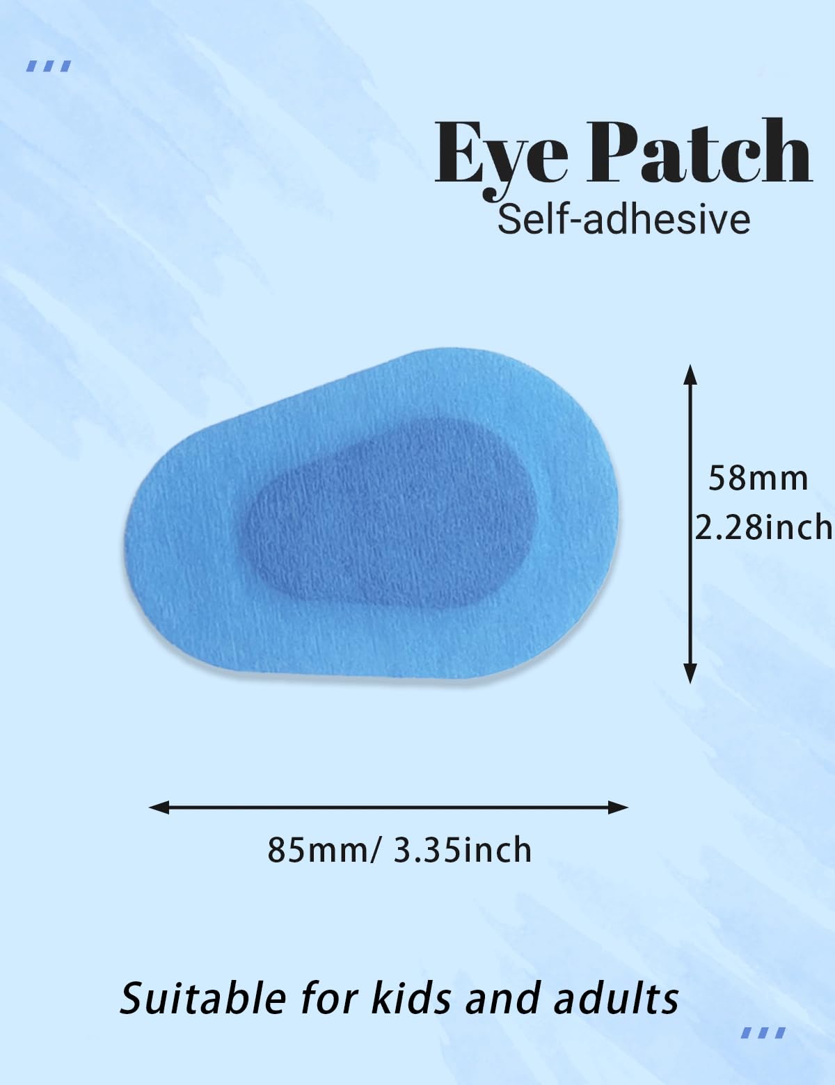 45 blue eye patches in packaging for travel
