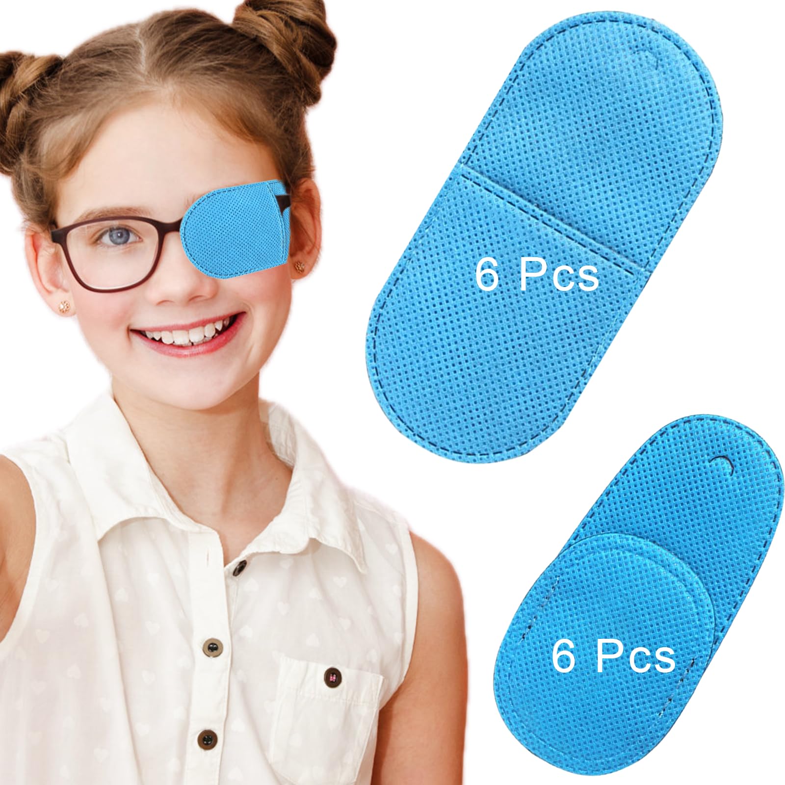 THSIREE blue eye patches normal size (10x4.2 cm) for adults and kids