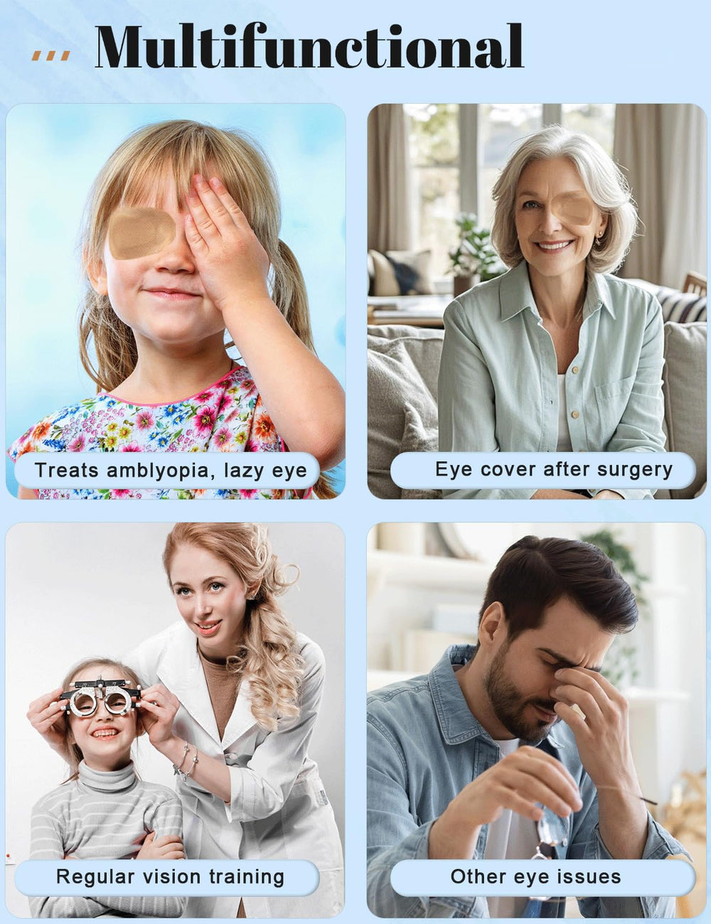 Close-up of soft non-woven cotton eye patch material (image 3)