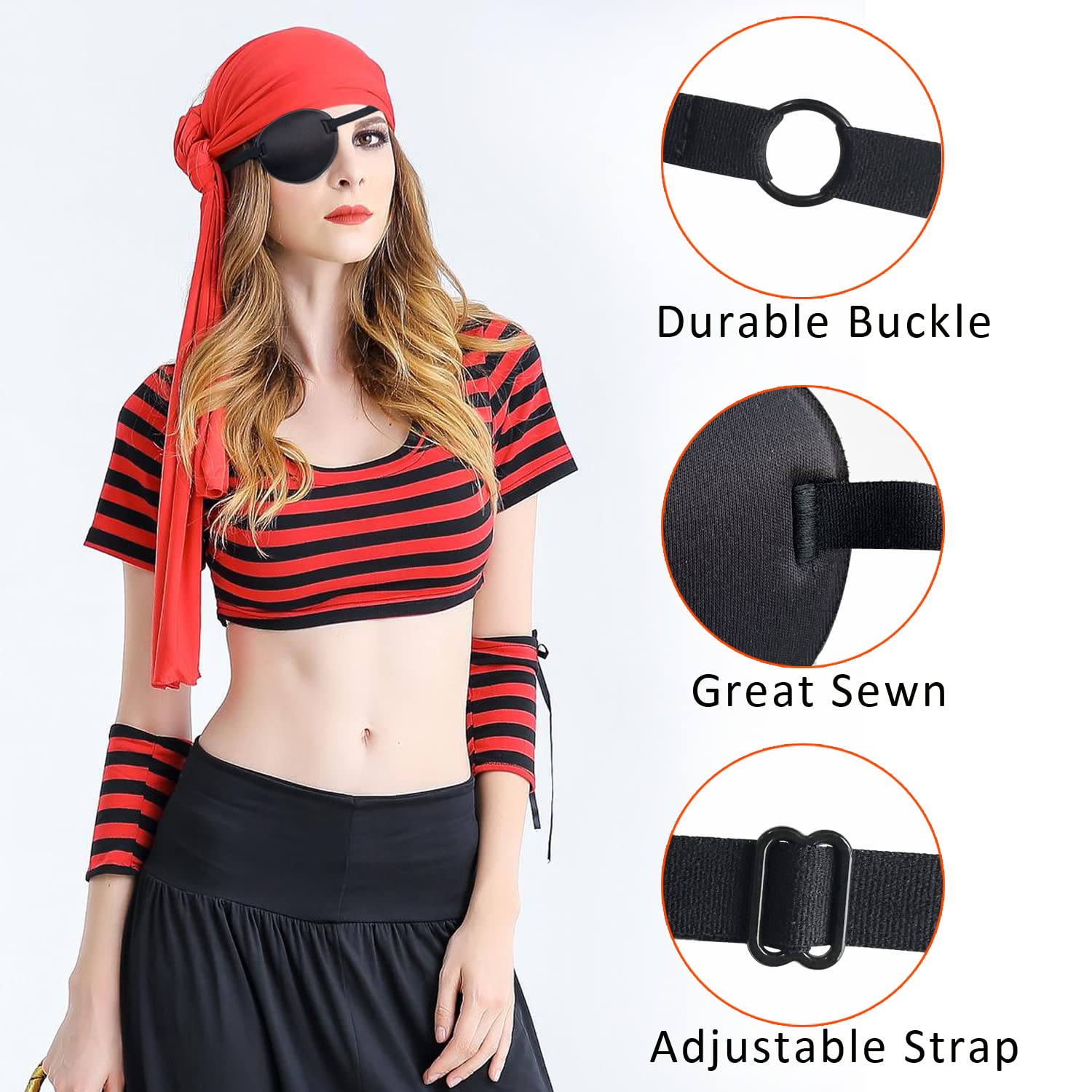 3D contoured right-eye patch design avoiding eyelid interference