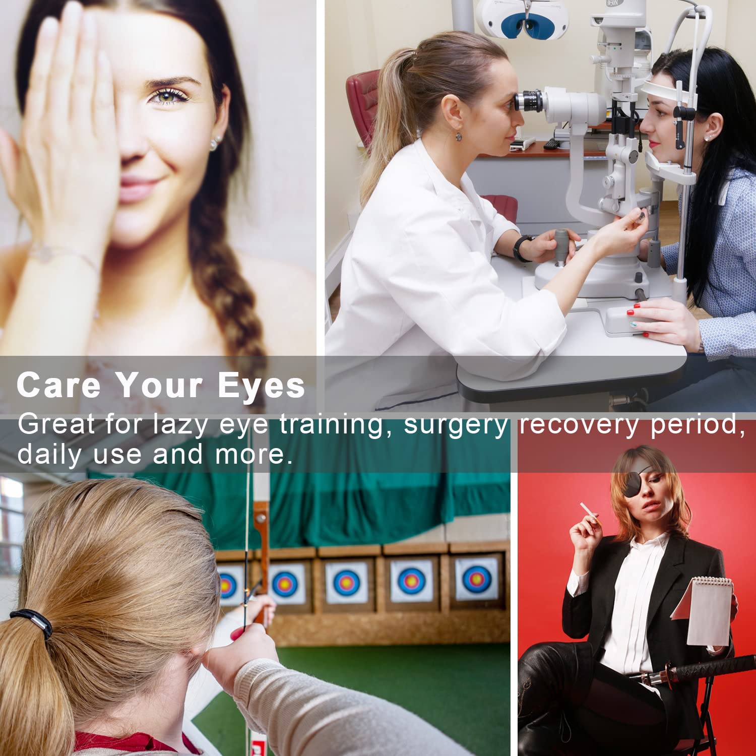 Left or right eye patch usage for flexibility