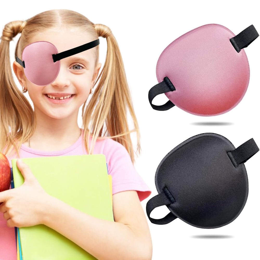 THSIREE 2-pack eye patches in black and pink for kids and adults