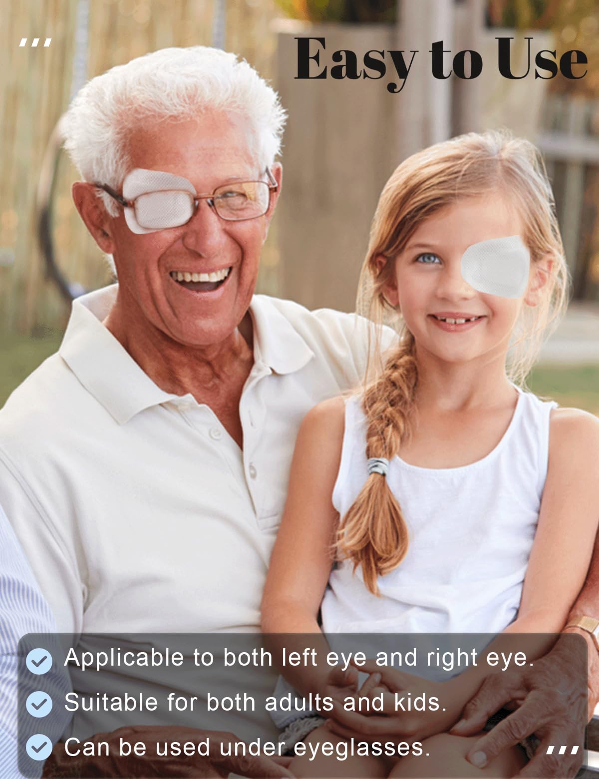 Close-up of soft non-woven cotton eye patch material