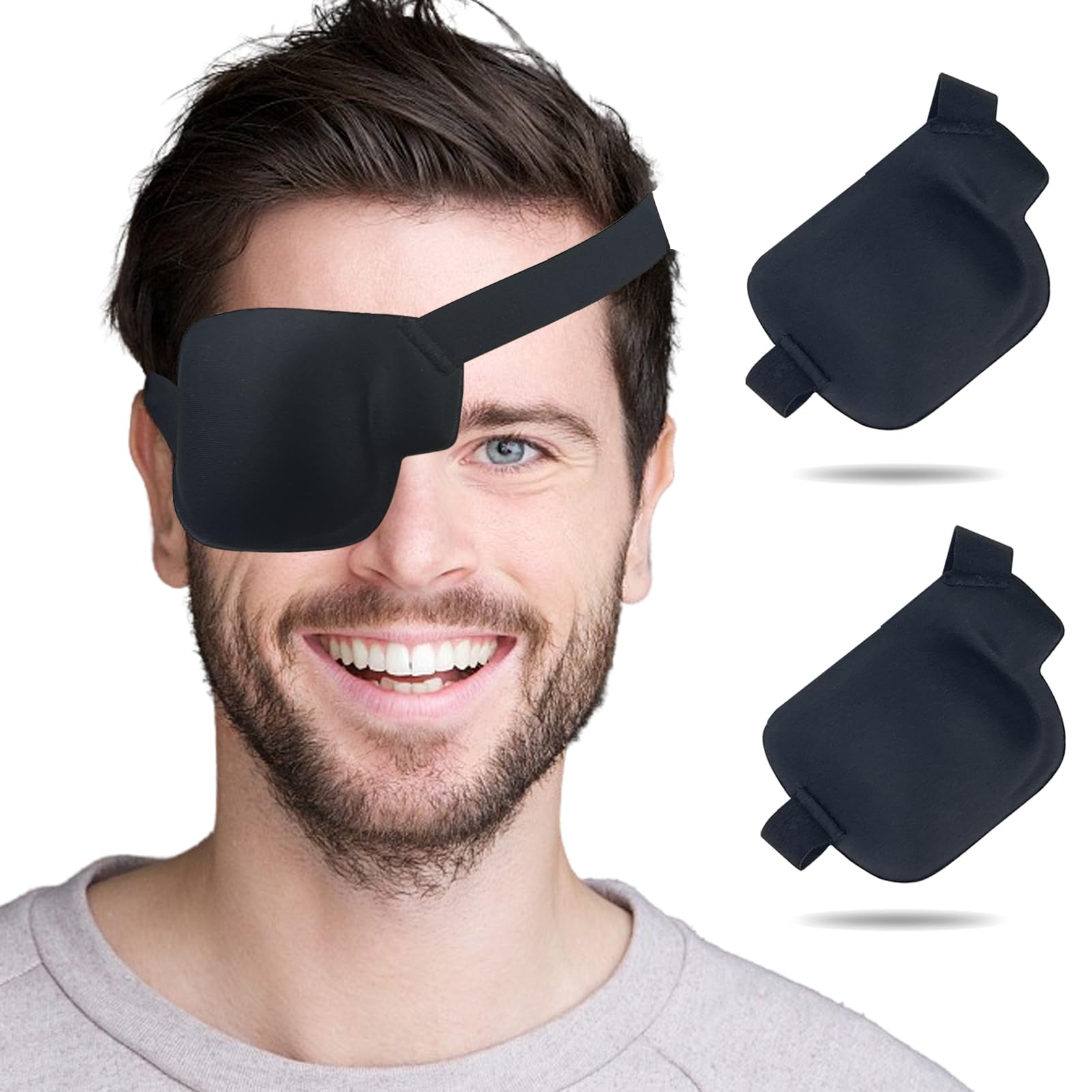 THSIREE Right Eye Patch – 2-pack in soft cotton, comfortable wear